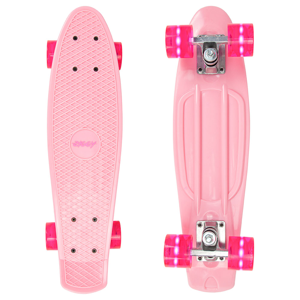 Ziggy - Skateboard Mini Cruiser With LED Wheels 22" - Pink
