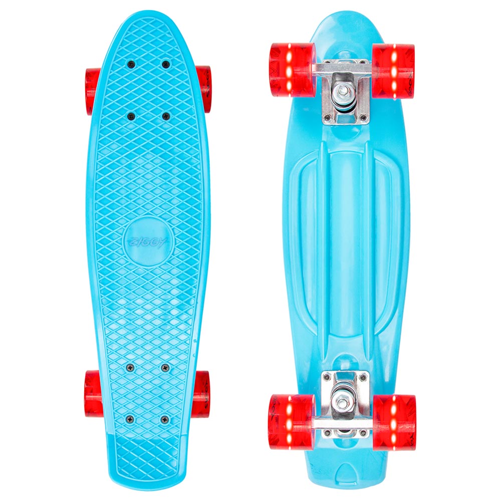 Ziggy - Skateboard Mini Cruiser With LED Wheels 22" - Blue