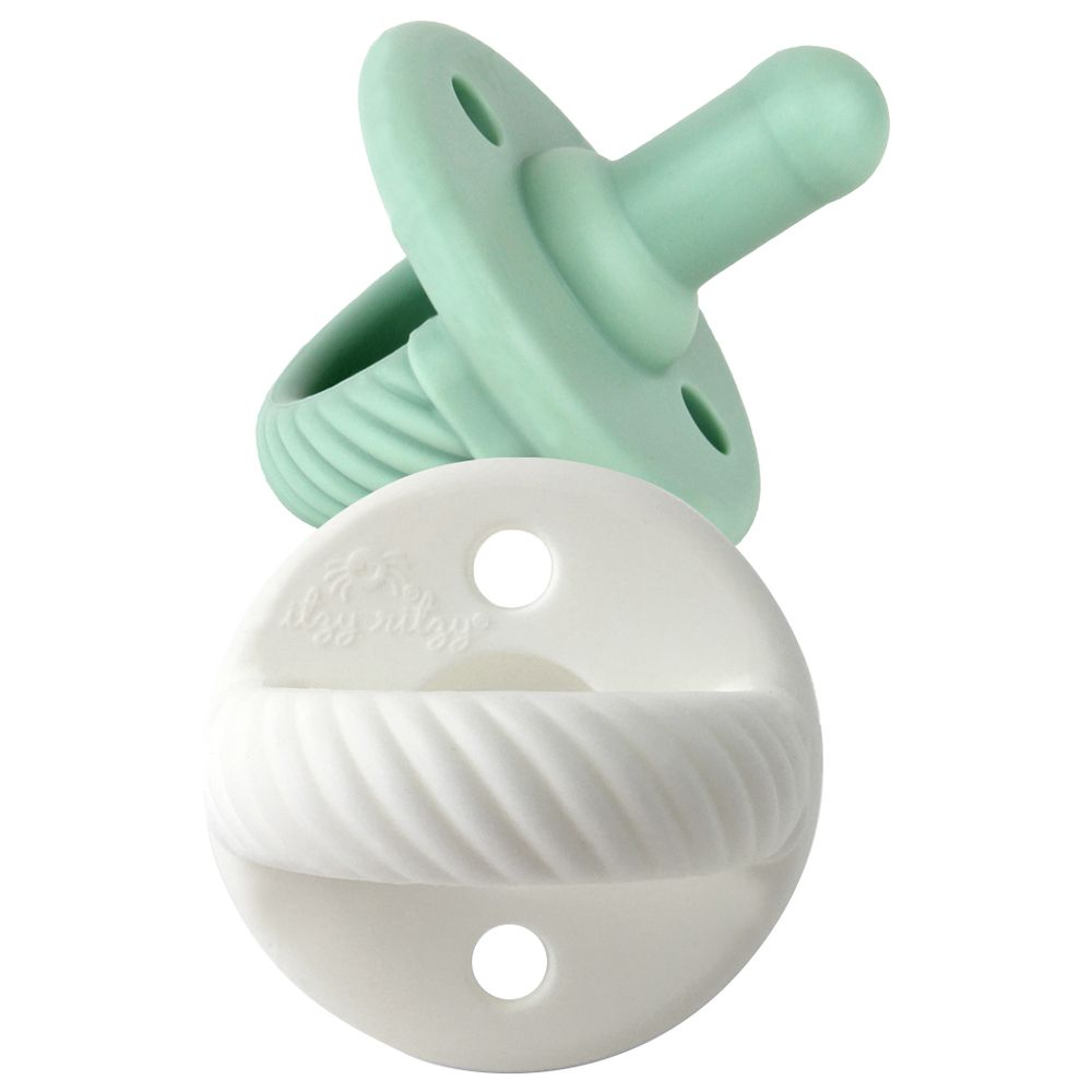 Itzy Ritzy - Silicone Pacifiers - Pack Of 2 - Green/White