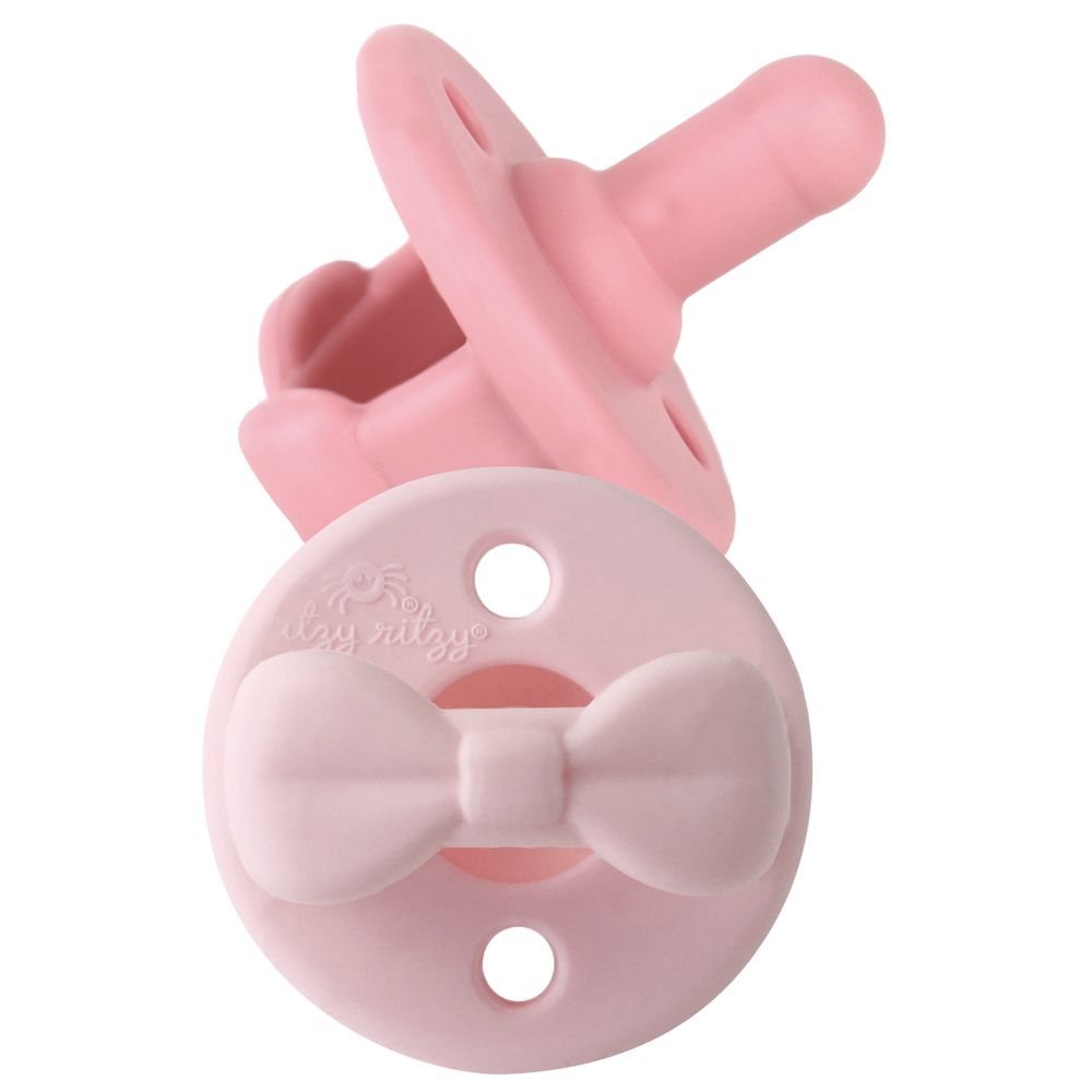 Itzy Ritzy - Silicone Pacifiers - Pack Of 2 - Pink Bows