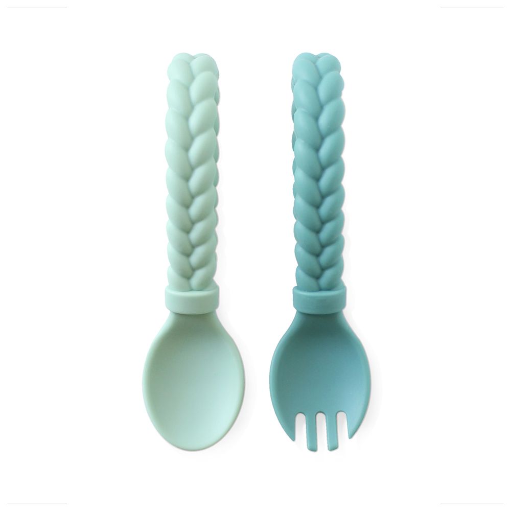 Itzy Ritzy Sweetie Looped Spoon And Fork Set - Mint