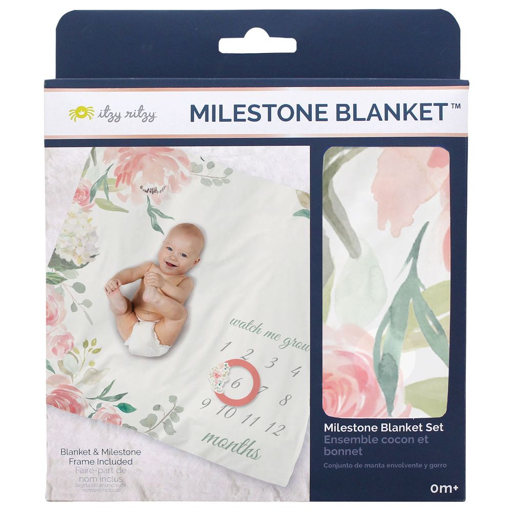 Itzy Ritzy - Cutie Captures Milestone Blankets - Floral