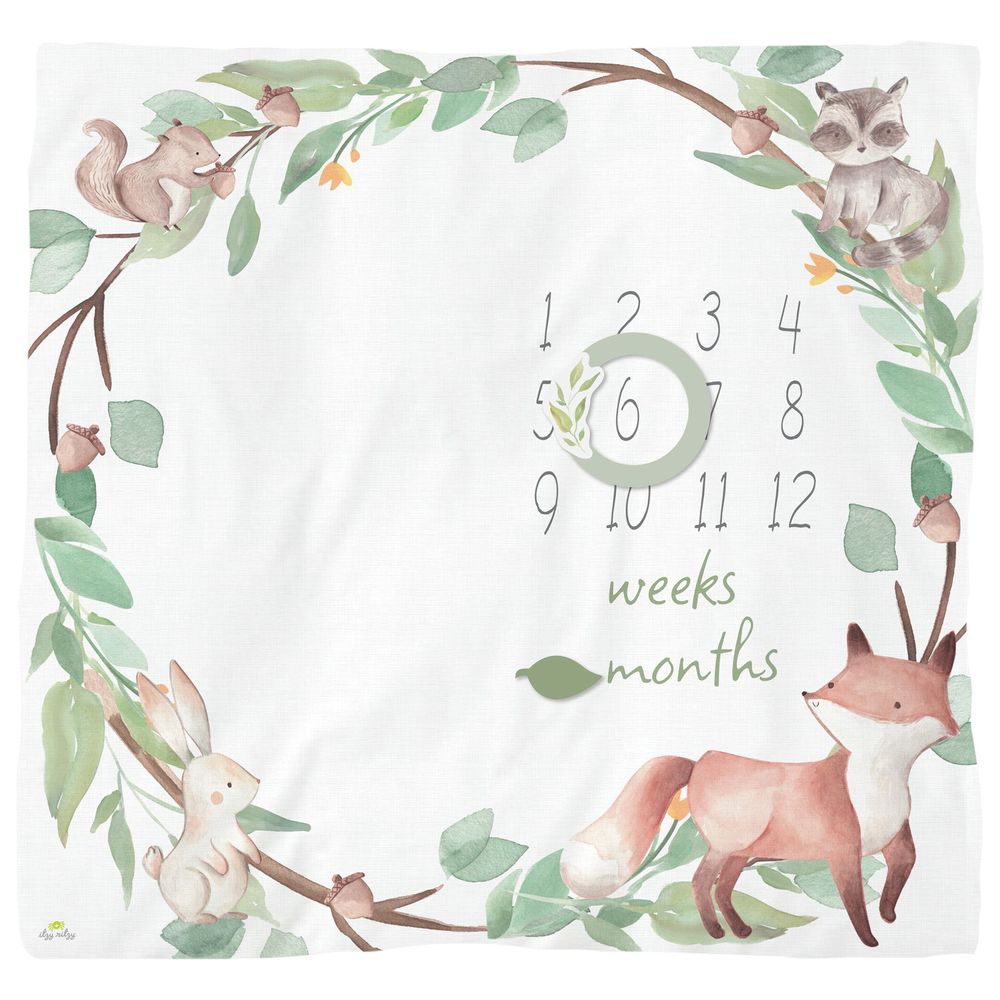 Itzy Ritzy - Cutie Captures Milestone Blankets - Woodland
