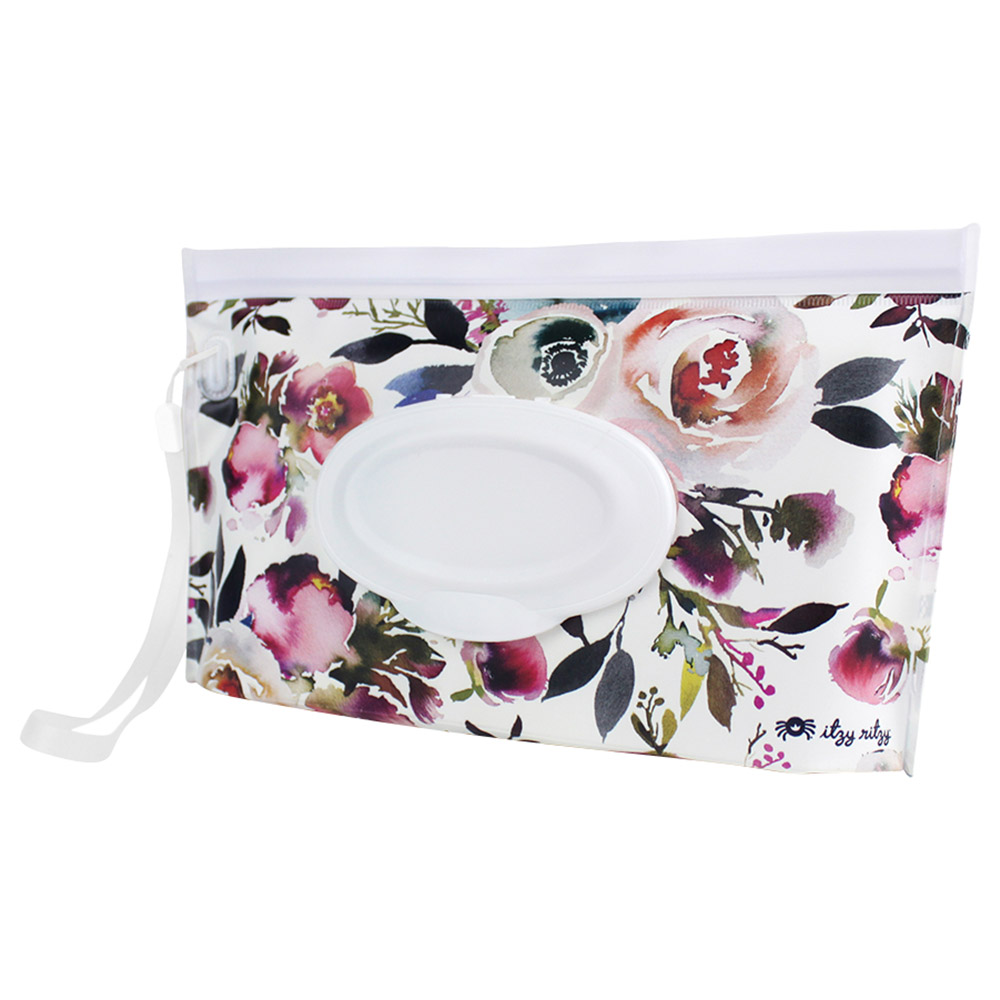 Itzy Ritzy - Travel Pouch Wipes Case - Blush Floral