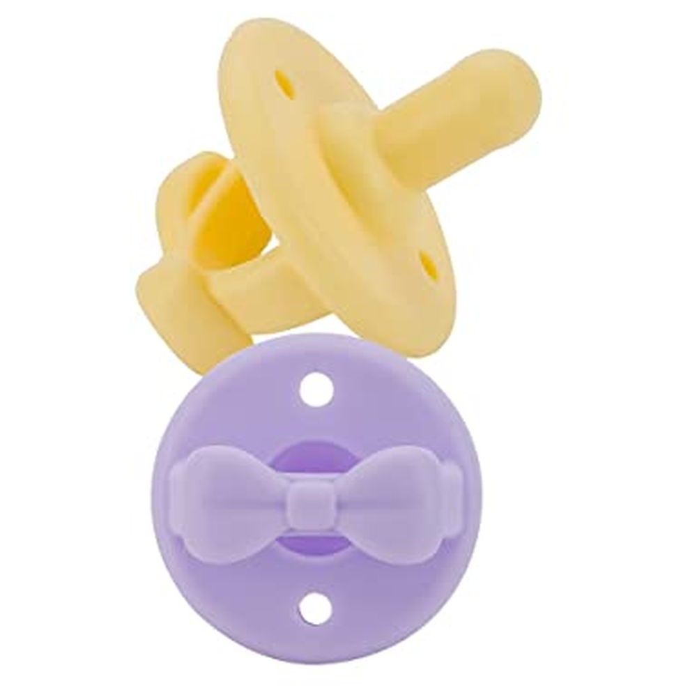 Itzy Ritzy - Sweetie Soother - Pack of 2 - Daffodil & Diamond Bows
