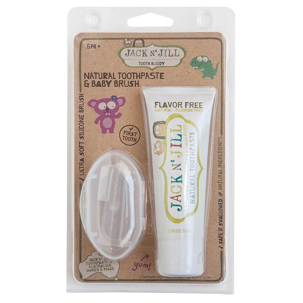 Jack n' Jill Kids - Flavor Free Toothpaste & Silicone Finger Brush