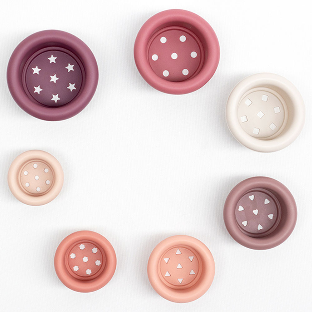 Cherub Baby - Silicone Stacking Cup Montessori Toy - Blush 