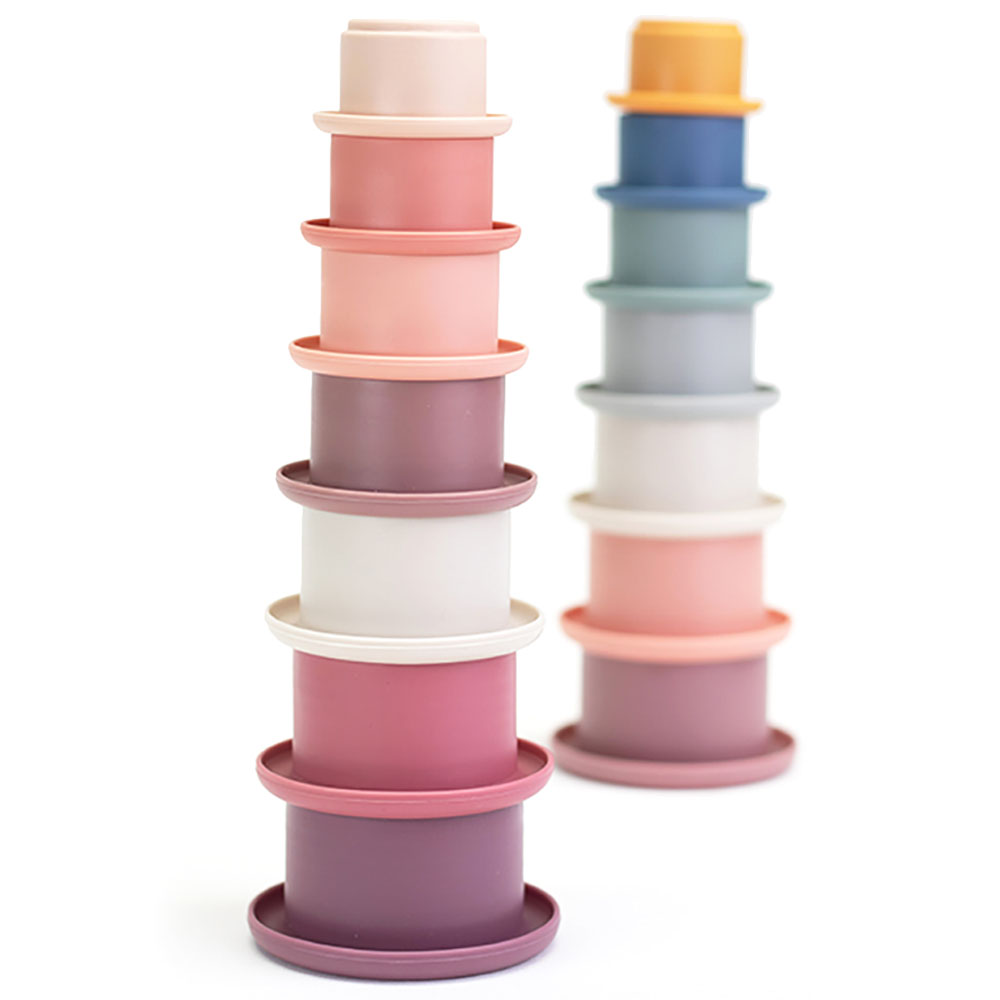 Cherub Baby - Silicone Stacking Cup Montessori Toy - Blush 