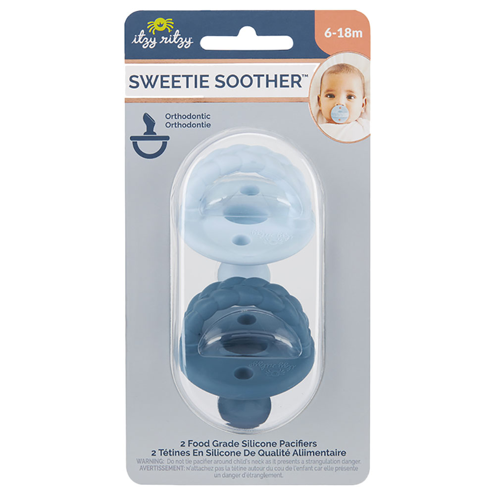 Itzy Ritzy - Silicone Pacifiers 6-18M Pack Of 2 - Sky & Surf