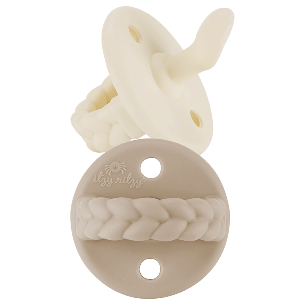 Itzy Ritzy - Silicone Pacifier 0-6M Pack Of 2-Toast & Butter