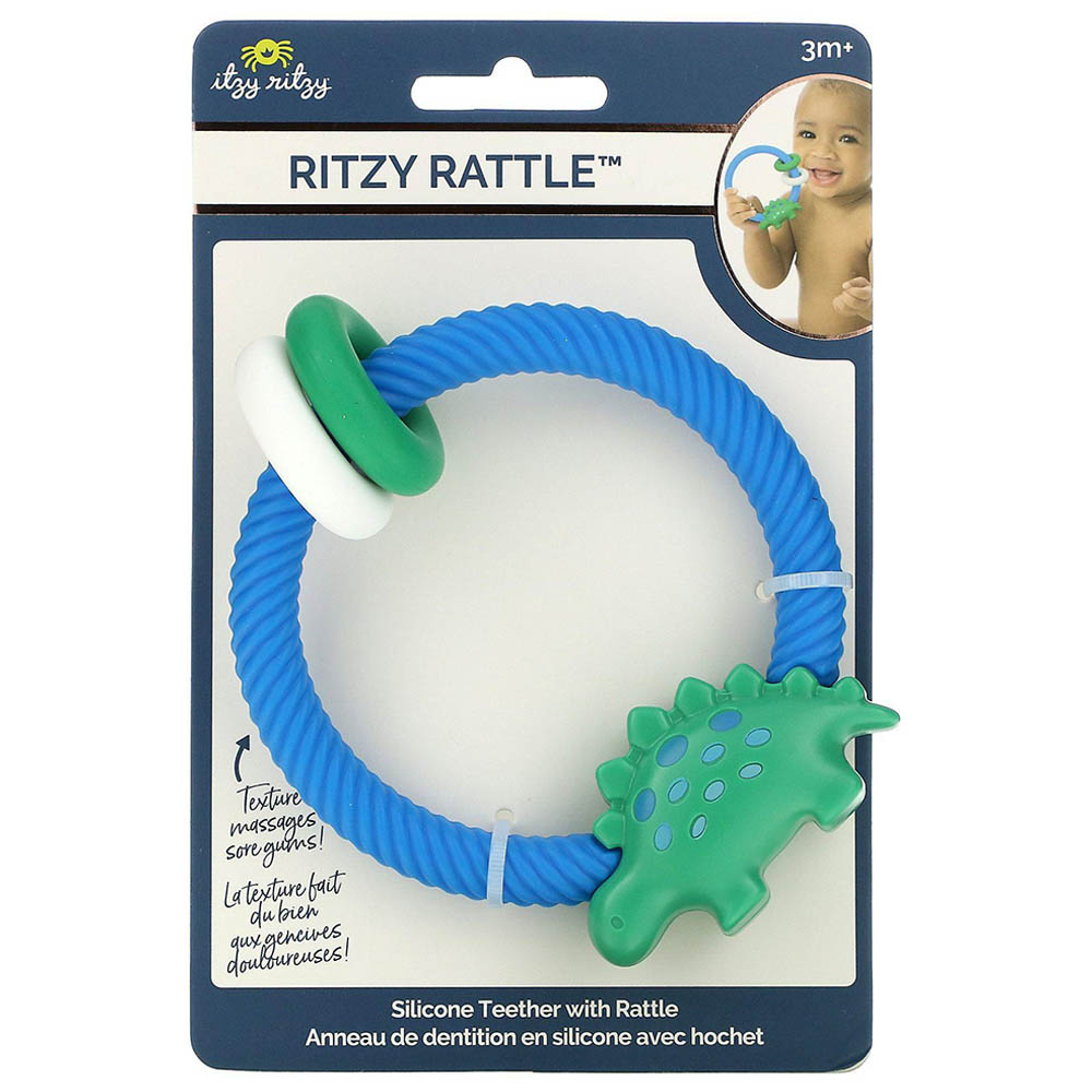 Itzy Ritzy - Ritzy Rattle Silicone Teether - Dino