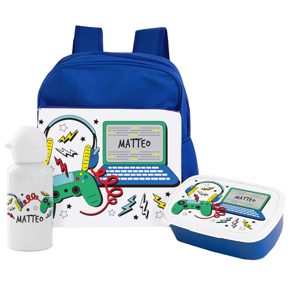 Essmak - Personalized Backpack - Game On Boy - 12-Inch/30.5cm