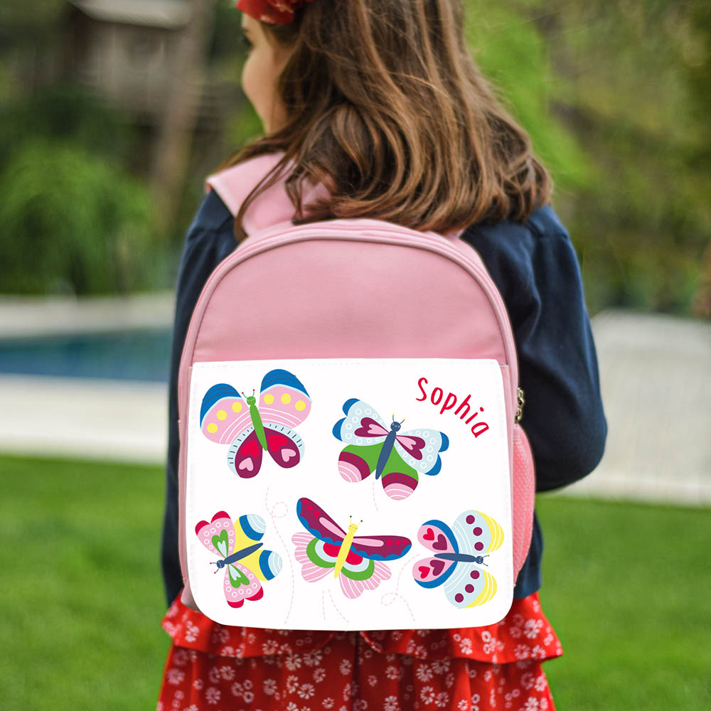 Essmak - Personalized Backpack & Pencil Case - Butterfly - 12-Inch/30.5cm