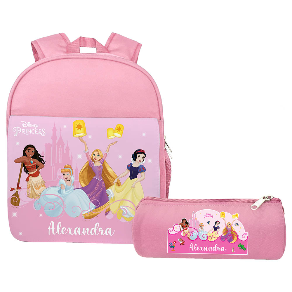 Essmak - Personalized Backpack & Pencil Case - Disney Princess - 12-Inch/30.5cm