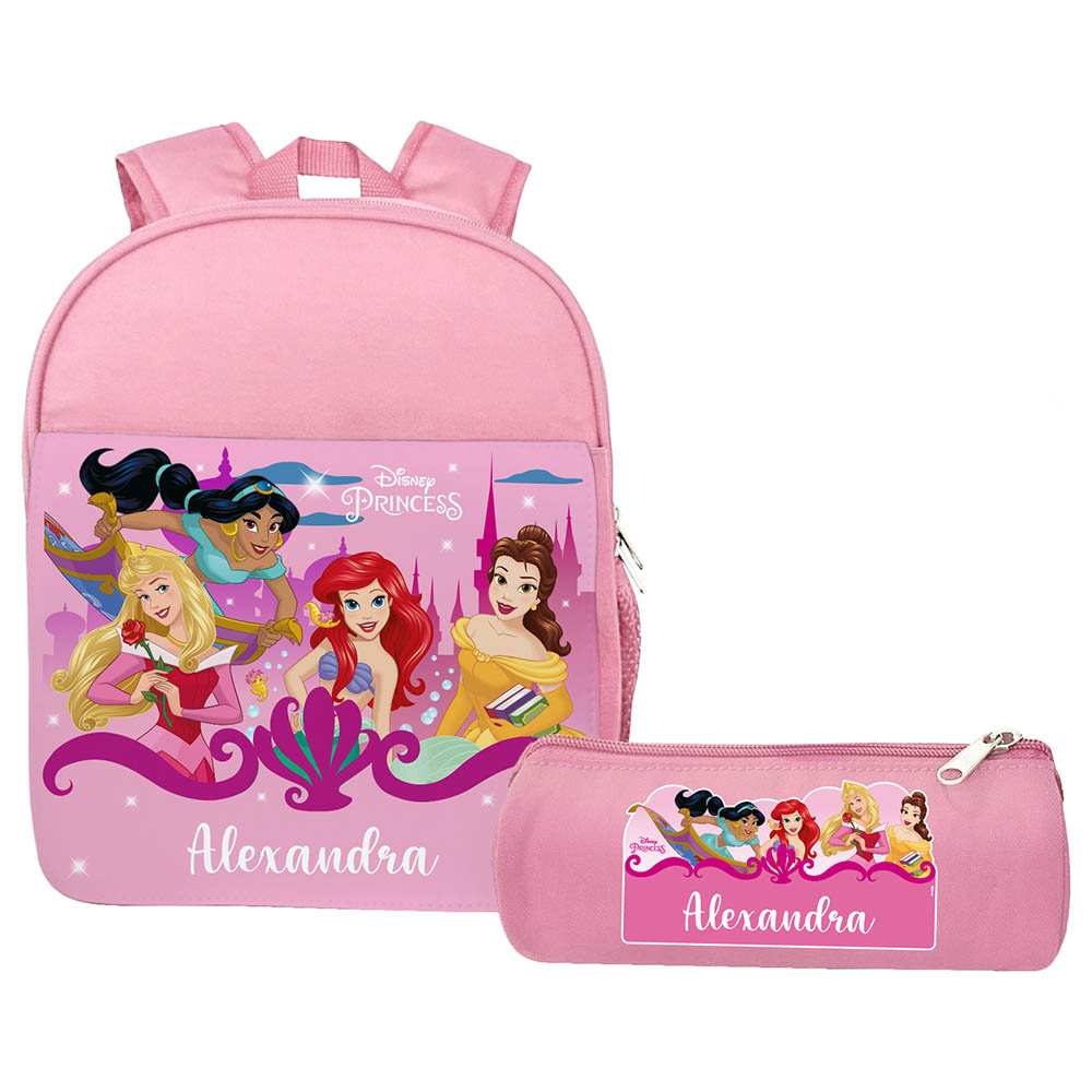 Essmak - Personalized Backpack & Pencil Case - Disney Princess - 12-Inch/30.5cm