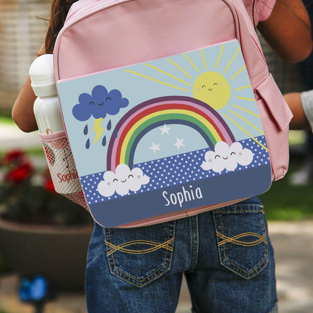 Essmak - Personalized Backpack & Pencil Case - Rainbow - 12-Inch