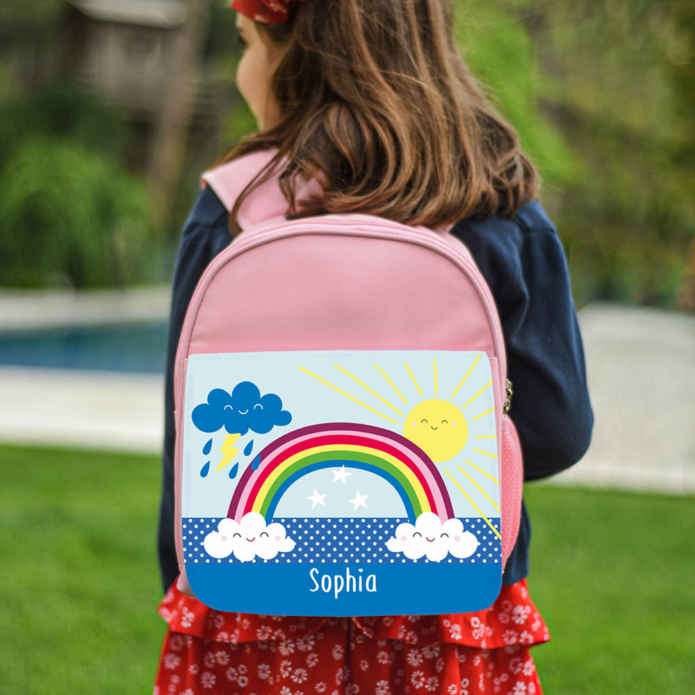 Essmak - Personalized Backpack & Pencil Case - Rainbow - 12-Inch