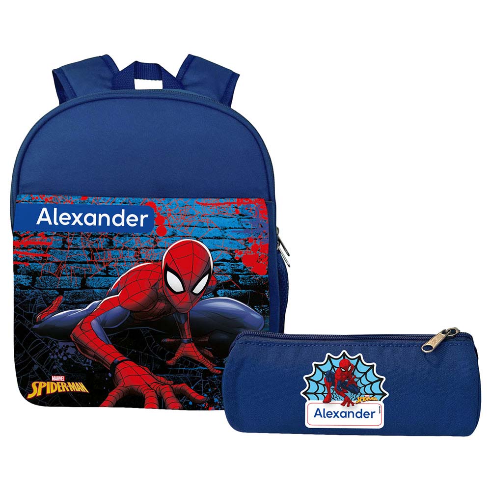 Essmak - Personalized Backpack & Pencil Case - Spiderman - 12-Inch/30.5cm