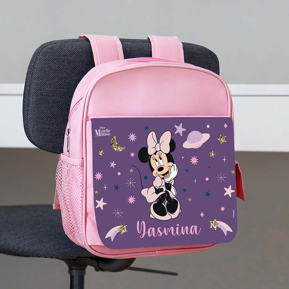 Essmak - Disney Minnie 3 Backpack With Lunch Box & Water Bottle- 12-Inch - Pink