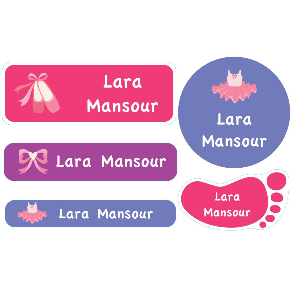Essmak - Personalised School Labels - Ballet - 74Pcs