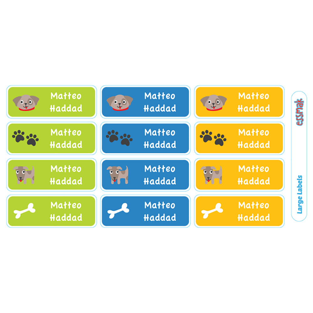 Essmak - Personalised Labels - Dog - 74pcs
