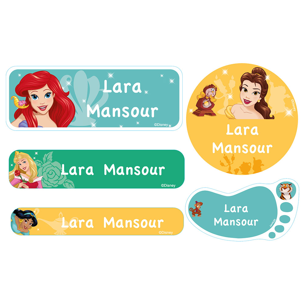 Essmak - Personalised School Labels - Disney Princess - 74Pcs