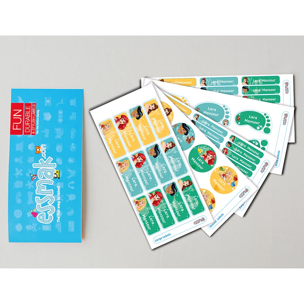 Essmak - Personalised School Labels - Disney Princess - 74Pcs