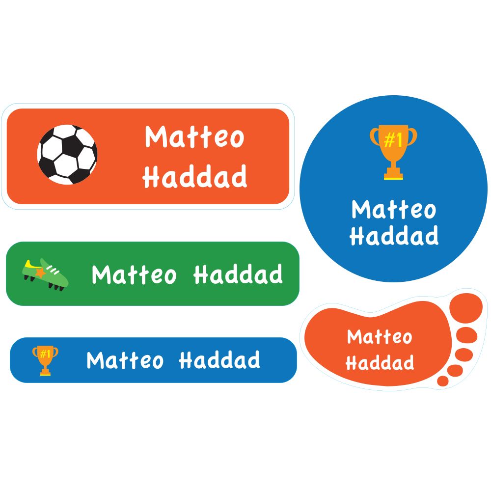 Essmak - Personalised Labels - Football - 74pcs