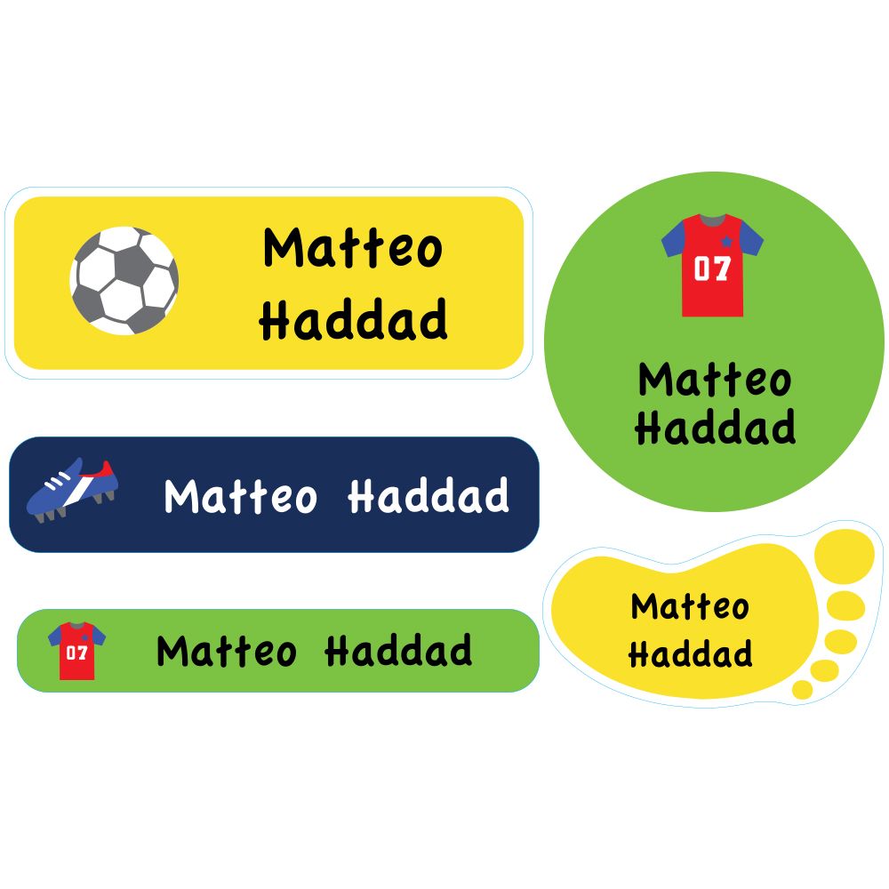 Essmak - Personalised School Labels - Football - 74Pcs