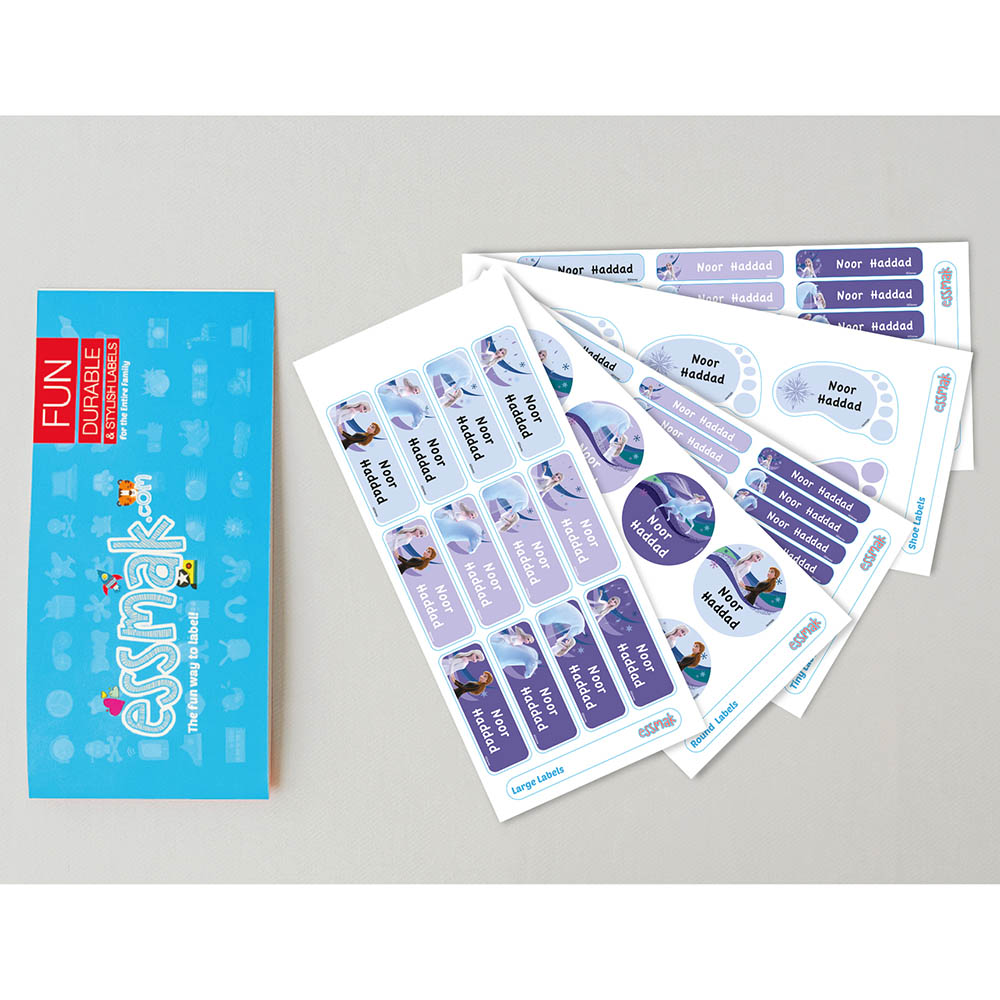 Essmak - Personalised School Labels - Disney Frozen - 74Pcs