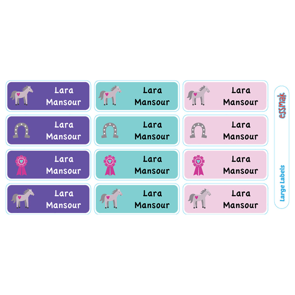Essmak - Personalised Labels - Horses - 74pcs