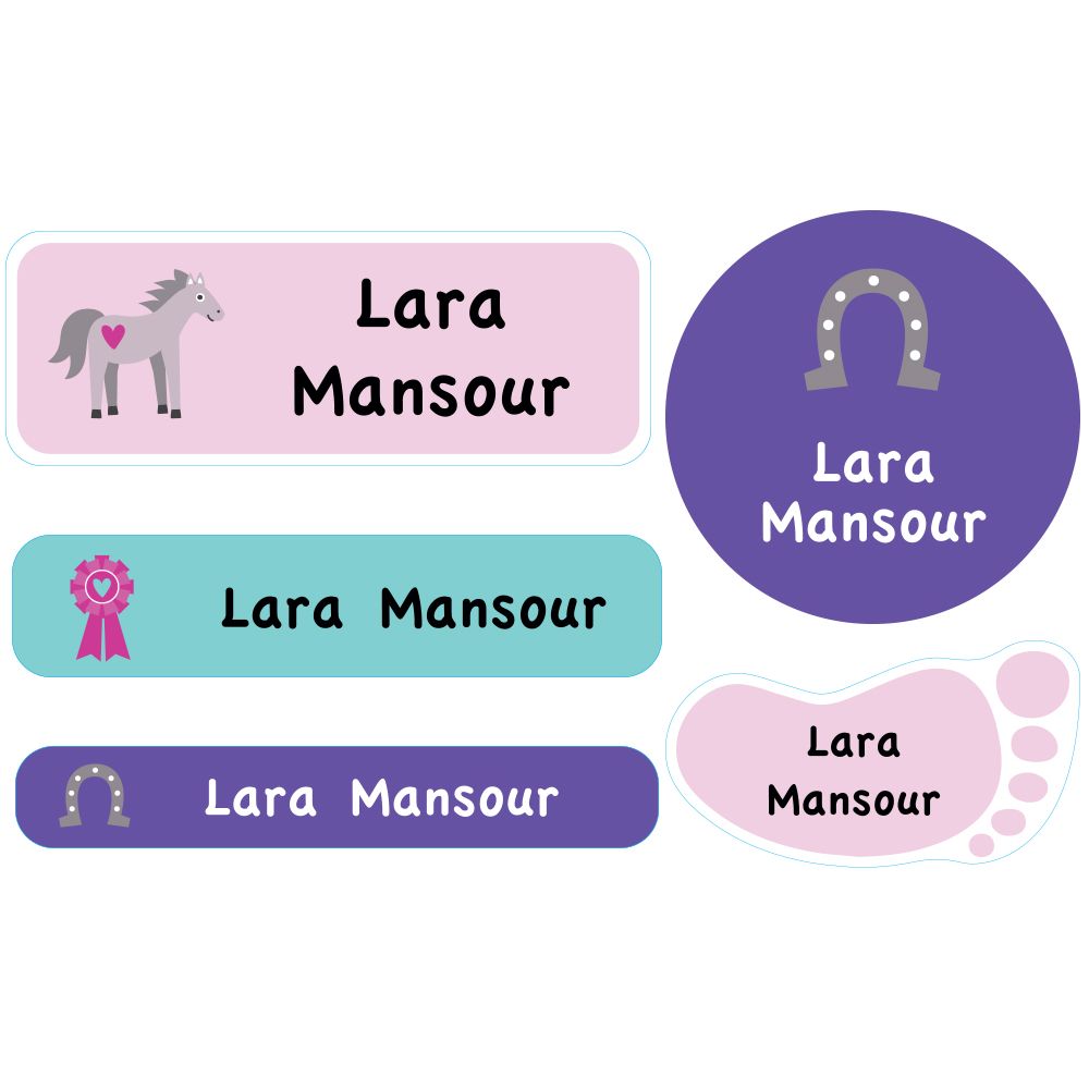 Essmak - Personalised Labels - Horses - 74pcs