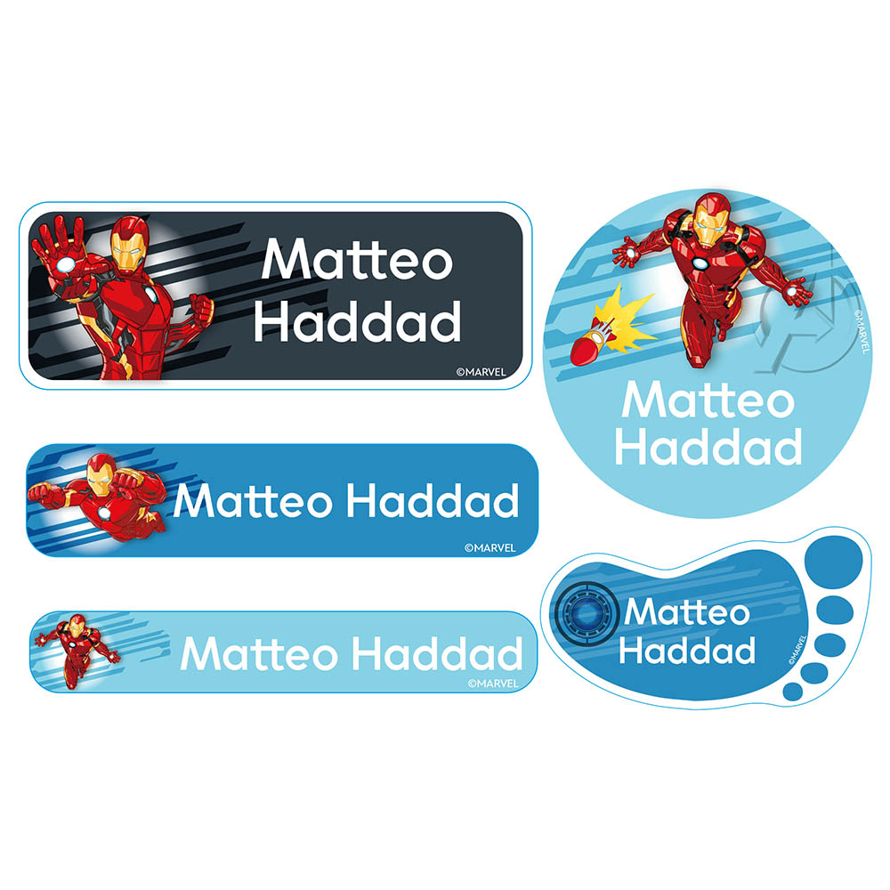 Essmak - Personalised Labels - Iron Man - 74pcs