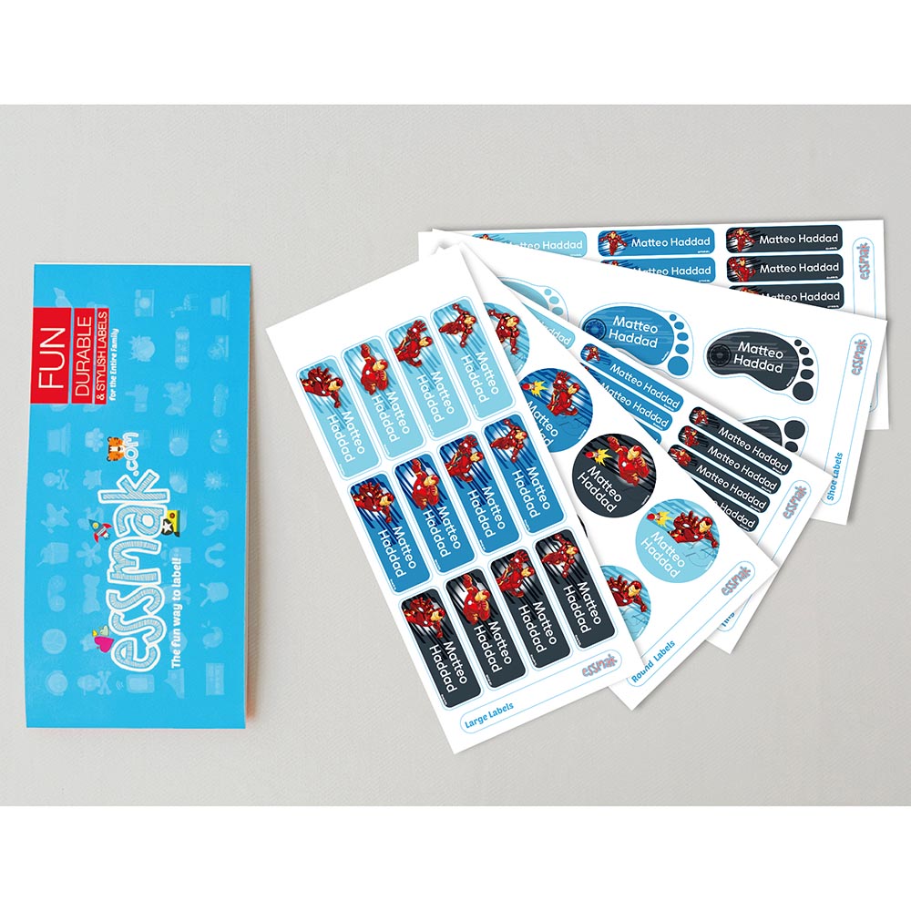Essmak - Personalised Labels - Iron Man - 74pcs