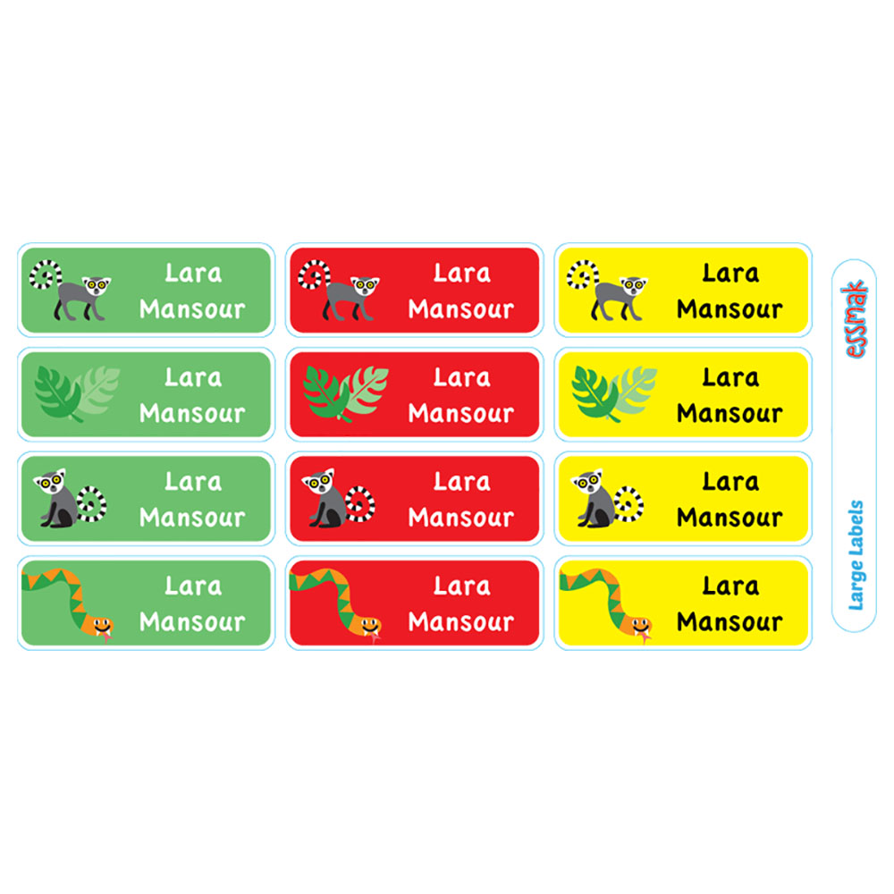 Essmak - Personalised Labels - Lemur - 74pcs
