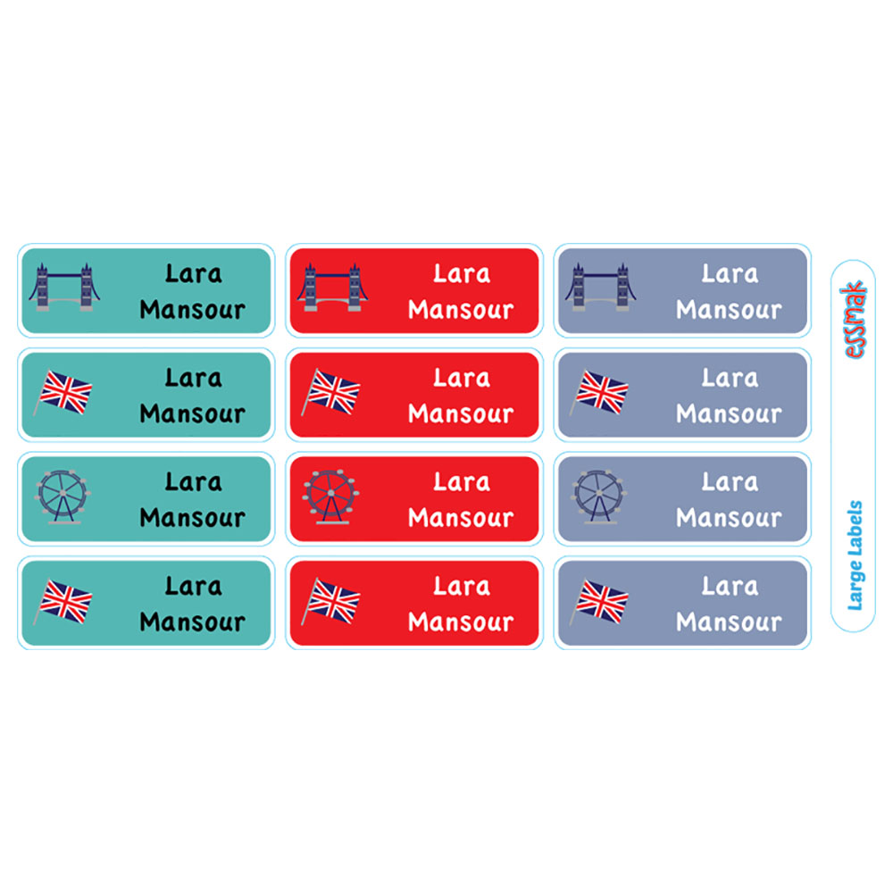 Essmak - Personalised Labels - London - 74pcs