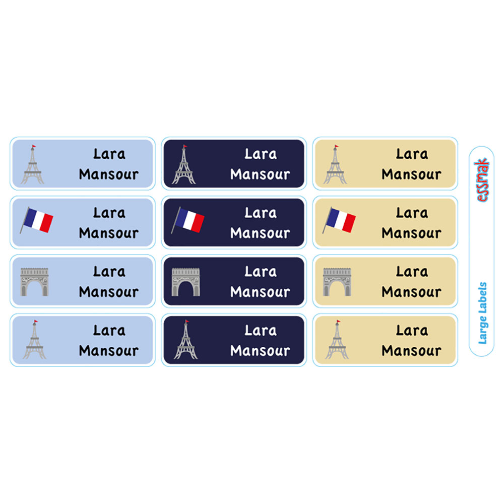 Essmak - Personalised Labels - Paris - 74pcs