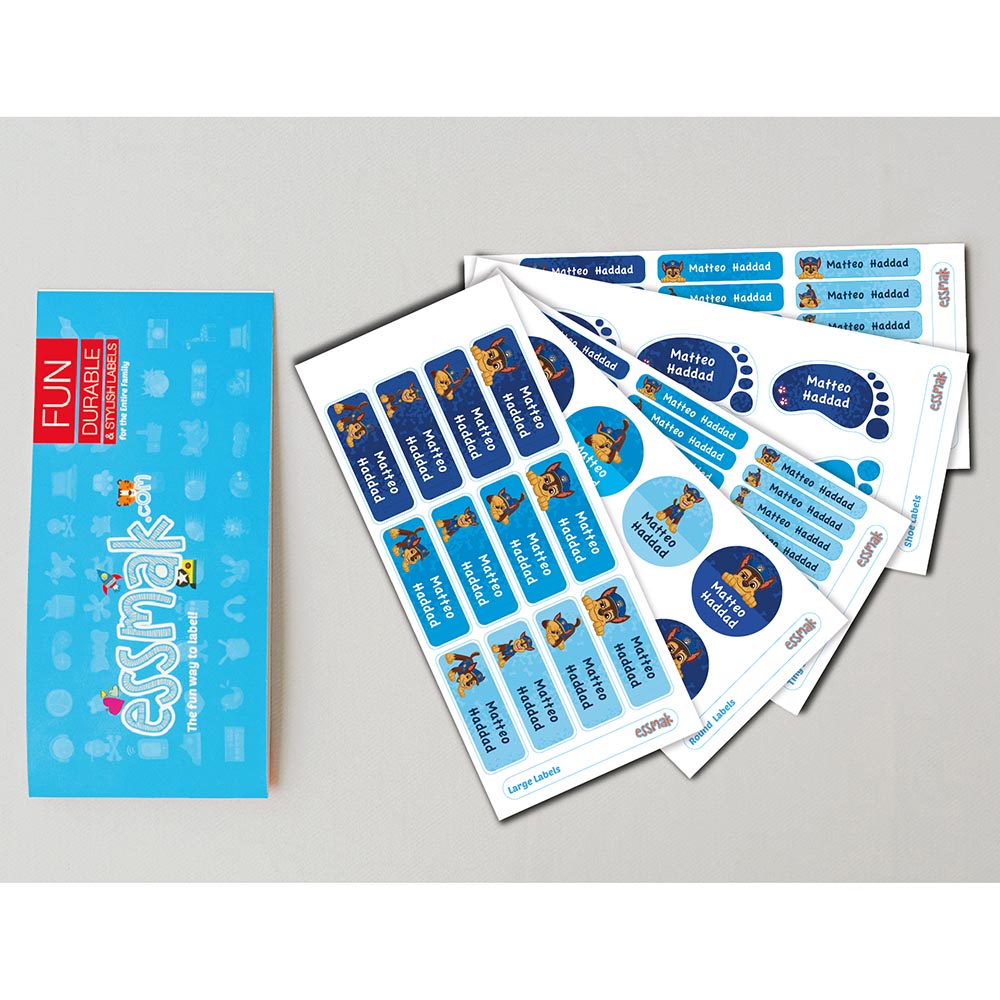 Essmak - Personalised School Labels - Paw Patrol - 74Pcs