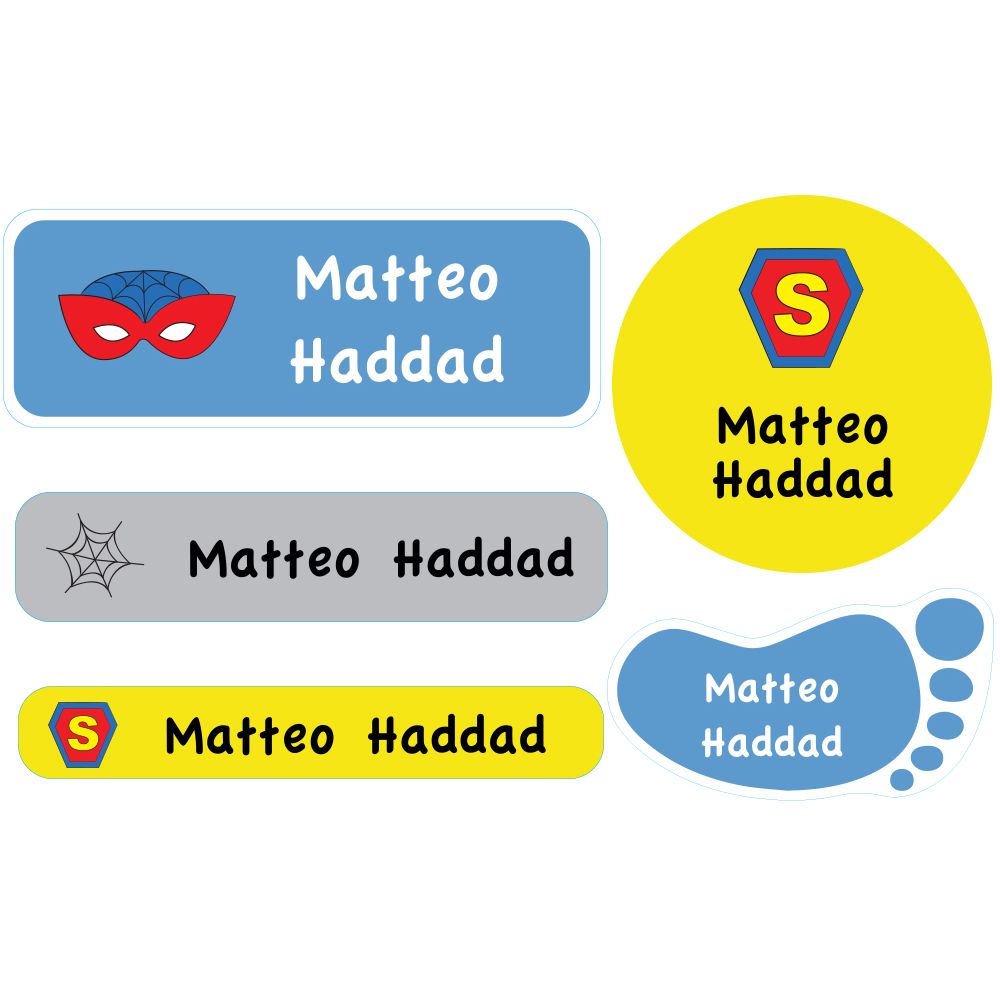 Essmak - Personalised Labels - Superspider - 74pcs