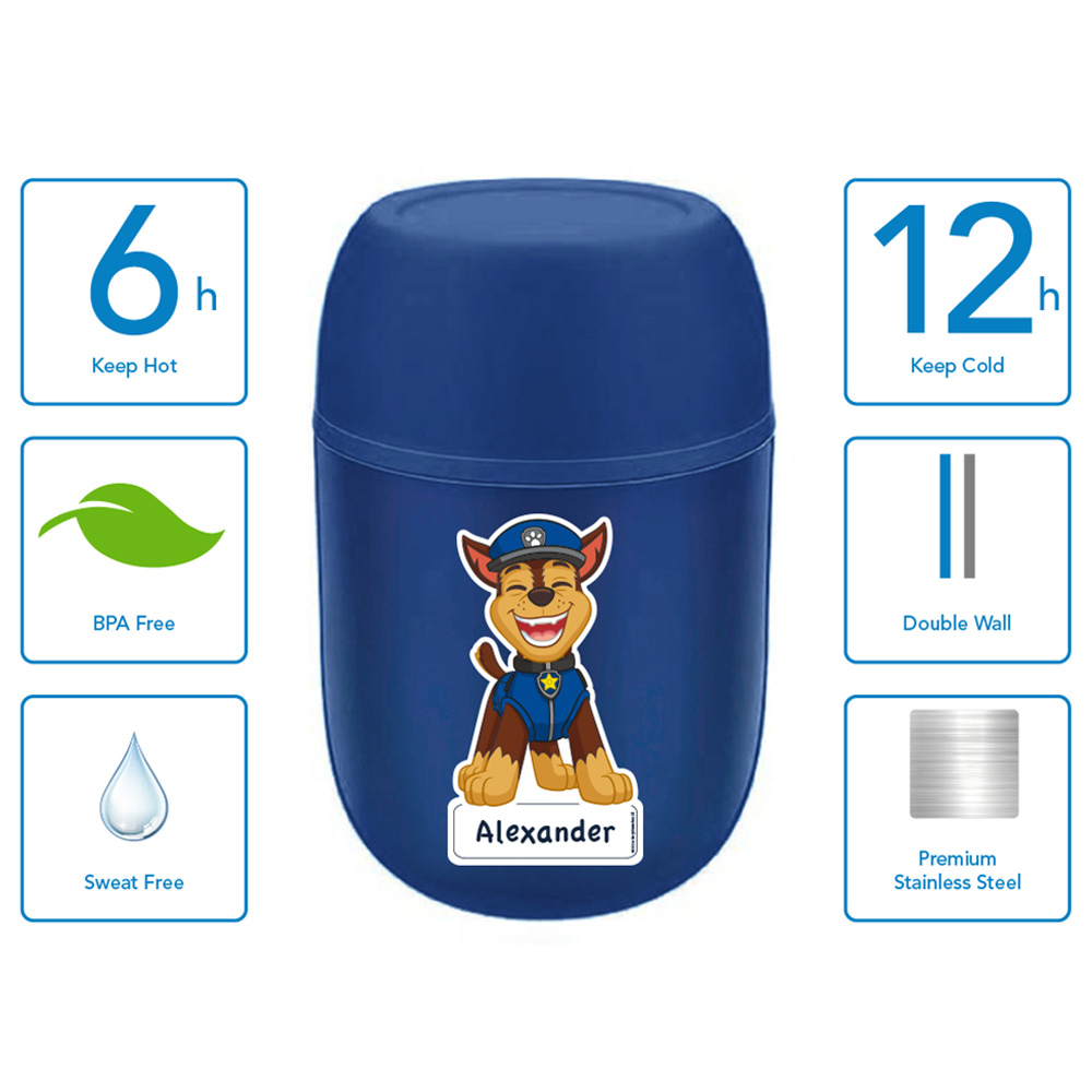 Essmak - Paw Patrol Chase 3pc-Set Thermos Pack - 12-Inch