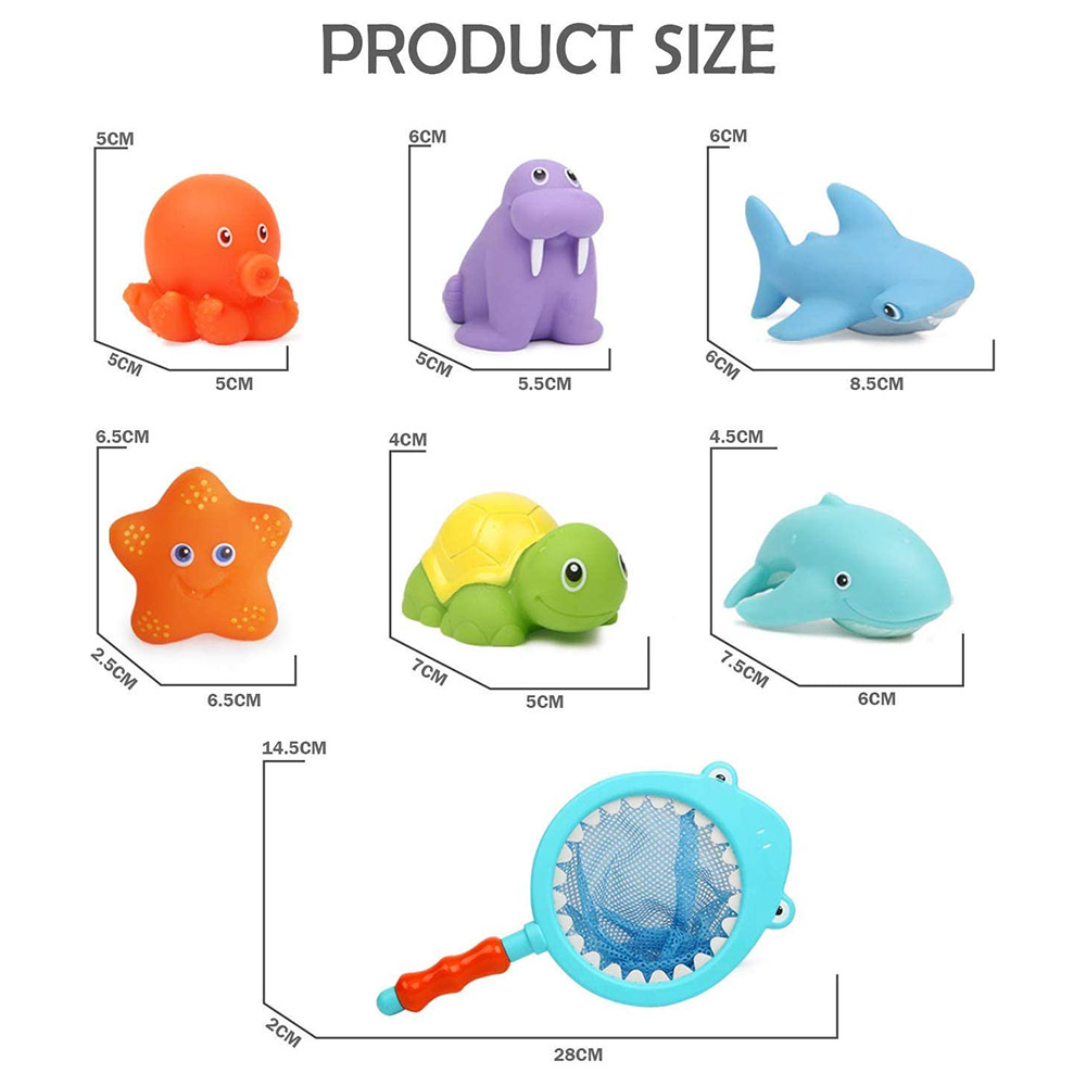 Essen - Baby Bath Pool Toys Set With Spray & Sounds 7Pcs-Set