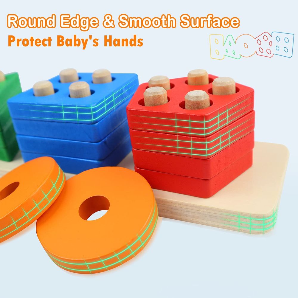 Essen - Montessori Shape Sorting Stacking Educational Toy 