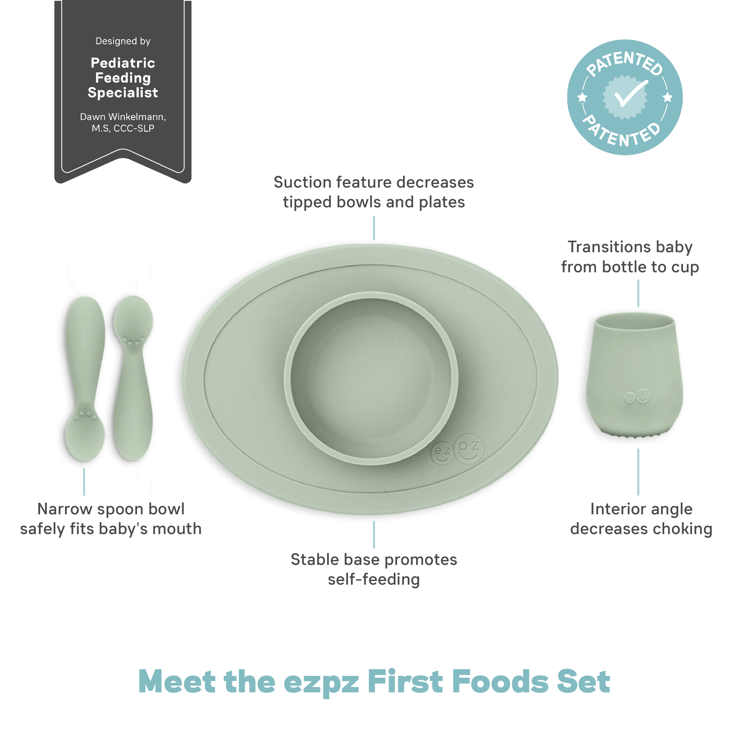 Ezpz - First Food Set 4pcs - Sage