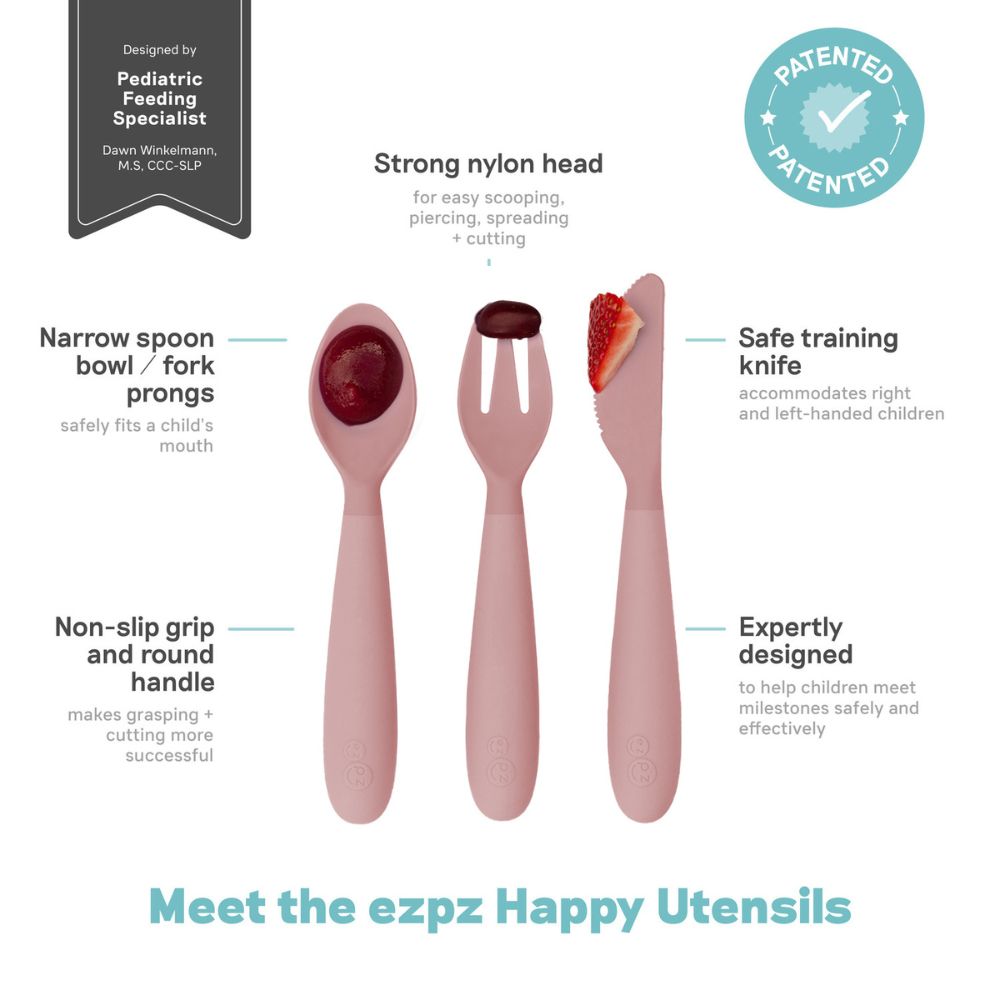Ezpz Happy Utensils - Blush