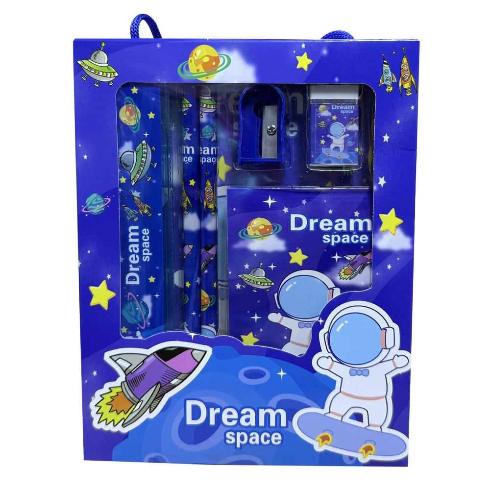 Eazy Kids - 6-Piece Kids Stationery Gift Set - Astronaut & Space Theme