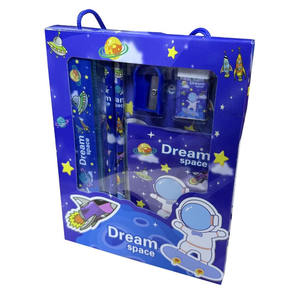 Eazy Kids - 6-Piece Kids Stationery Gift Set - Astronaut & Space Theme