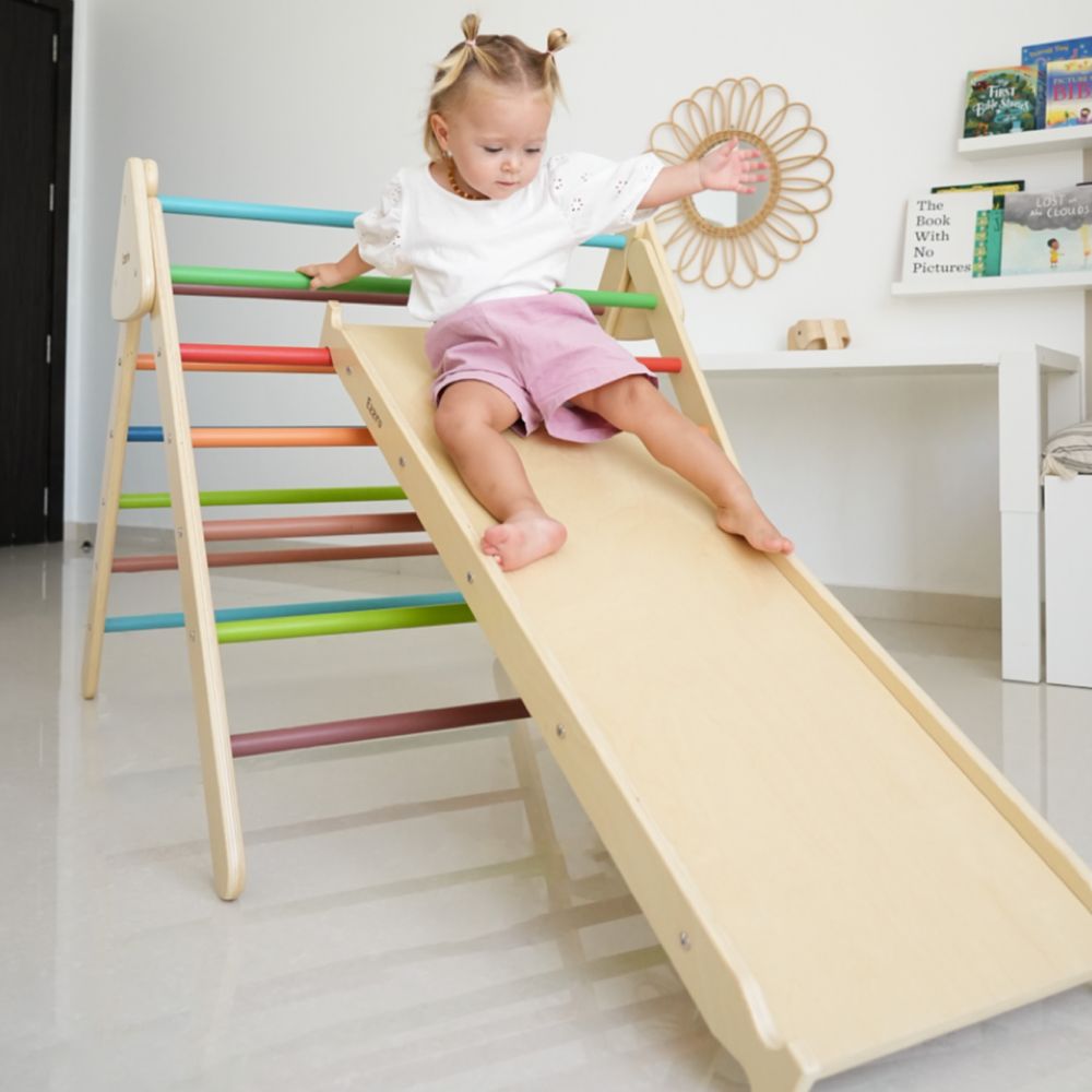 Ezzro - Rainbow Large Foldable Climbing Triangle With Duo Board