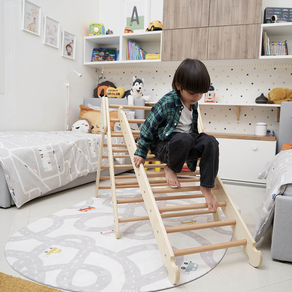 Ezzro - Climbing Pikler With Ladder & Ramp Slide - Natural - Large