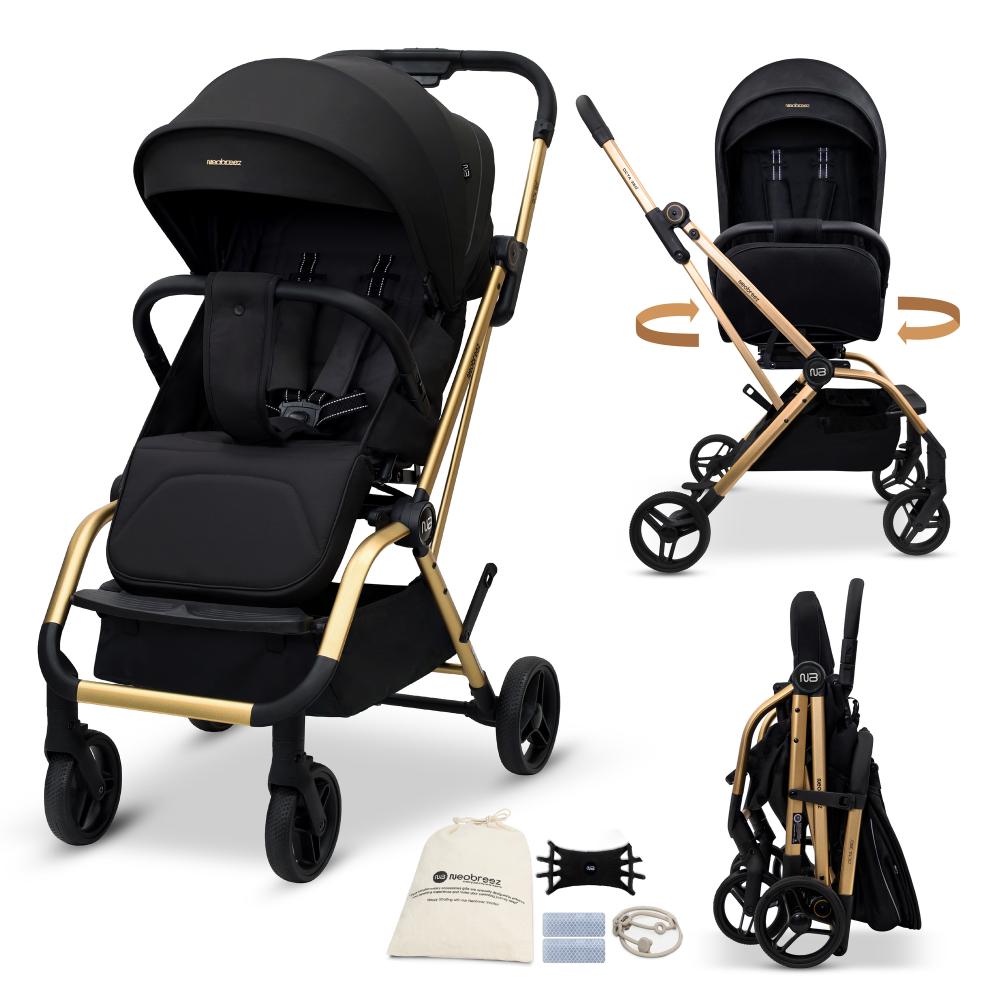 Neobreez - Octa 360 Degree Reversible Stroller Compact Travel Stroller - Black