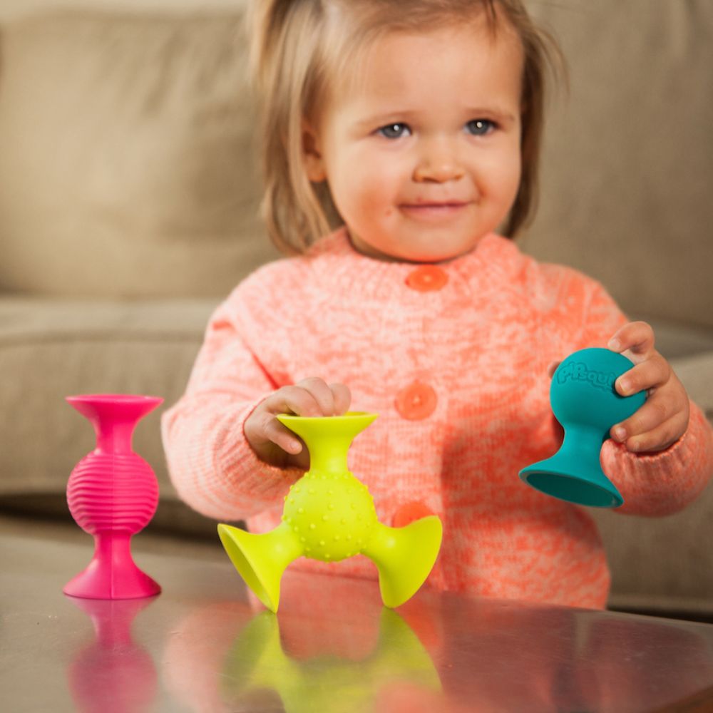 Fat Brain Toys - pipSquigz - Sensory Toys for Infant Development, Soft Suction Toy